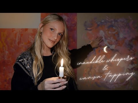 ASMR inaudible whispers & canva tapping: cozy night in my art studio