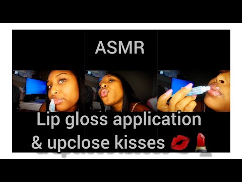 [ASMR] Up Close Lip Gloss Application | With Kisses 💋