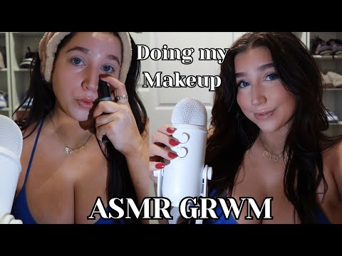 ASMR grwm | my everyday makeup look + whisper ramble & tapping  🌸💄