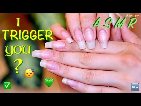 ❀ ASMR 🎧 I TRIGGER YOU?👂🏻 ✴ 14 min of TINGLES with my natural nails! ✴ 💚💛💚
