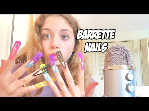 ASMR tapping with BARRETTE NAILS! 😮
