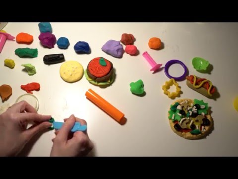 ASMR Part 2 Playing with Chinese Play-Doh Set | Making Food | Whispering | LITTLE WATERMELON