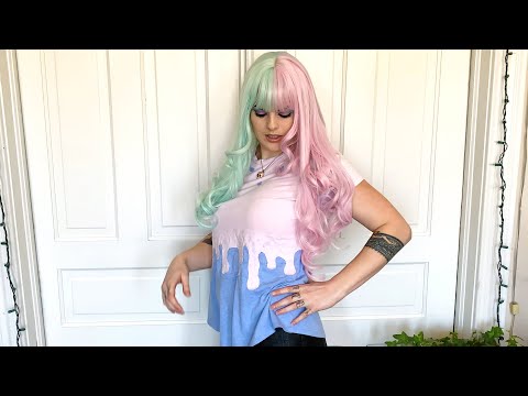 ASMR DIY Melted Ice Cream Shirt | Soft Spoken, Tapping, Scissors, Cutting, Pencil Tracing, Measuring