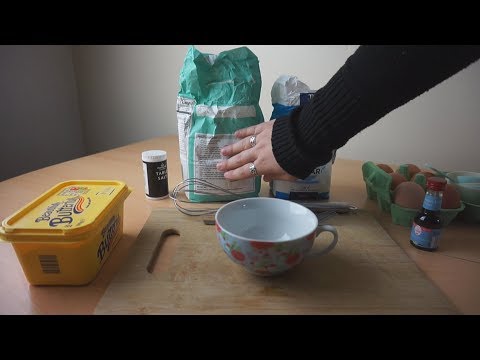 Cooking ASMR | Chocolate and Vanilla Mug Cakes [No talking Binaural]