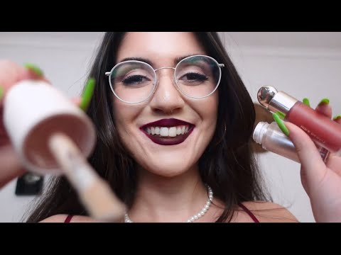 ASMR Doing Your Valentine's Day Makeup 💗 | face touching, brushing, tapping | cruelty free makeup👽