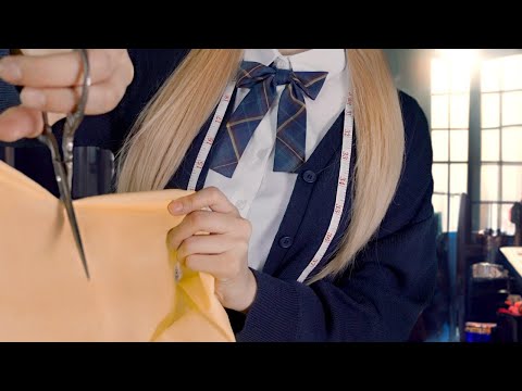ASMR | Dress-Fitting and Measuring You at School Roleplay | Fabric Sounds, Personal Attention