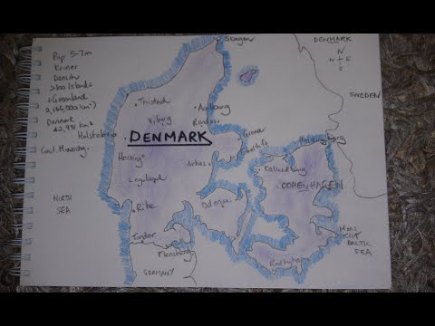 ASMR - Drawing a Map of Denmark - Australian Accent - Chewing Gum & Describing in a Quiet Whisper