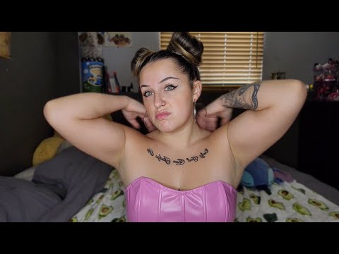 ASMR- Skin Scratching, Leather Corset & Earring Tapping!!!!