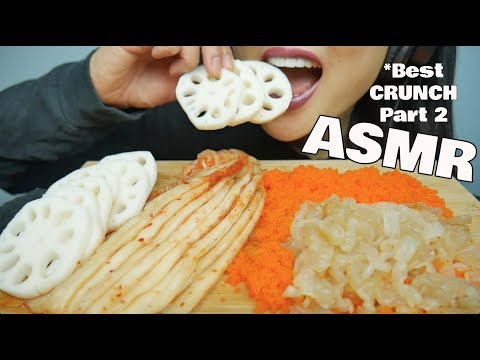 ASMR *BEST CRUNCHY EATING SOUNDS (Jelly Fish Lotus Root Tobiko Eggs Kimchi) NO TALKING | SAS-ASMR