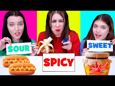 Spicy VS Sweet VS Sour ASMR Food Challenge By LiLibu