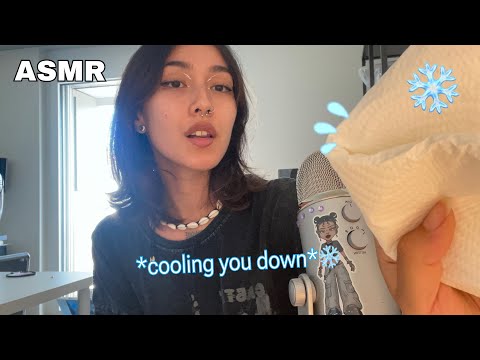 ASMR ❄️ COLD TRIGGERS FOR HOT SUMMER DAYS (water spray, ice cubes, fan,..)
