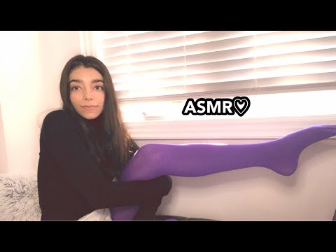 ASMR | PURPLE STOCKINGS SCRATCHING AND RIPPING WITH LONG NAILS *popping tingles on ears* RELAXATION🤎