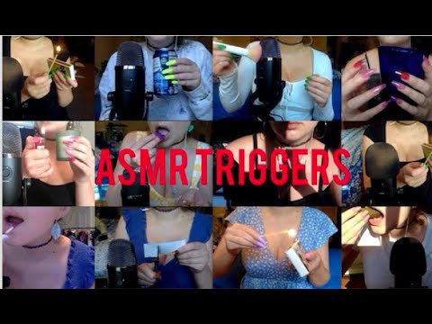 ASMR trigger clips compilation (tapping, eating, drinking, candle lighting, mic rubbing, etc) 🎙️✨🎤