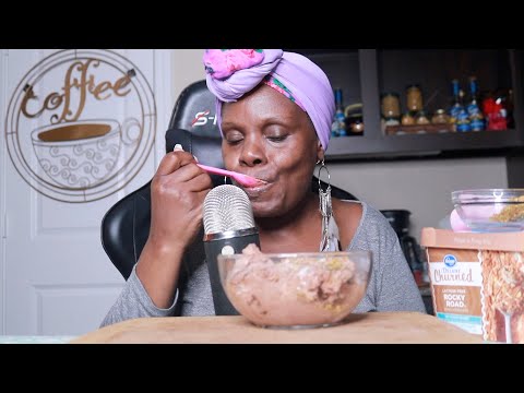 ROCKY ROAD ICE CREAM ASMR EATING SOUNDS