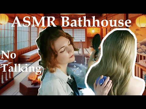 ASMR The Most Relaxing ♨️ Spa Treatment at Bathhouse - Roleplay, Scalp Massage, Back Scrub