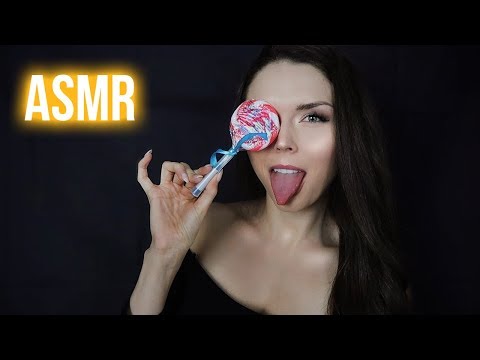 ASMR // Lollipop Licking + Relaxing Mouth Sounds + Satisfying Candy Crunching