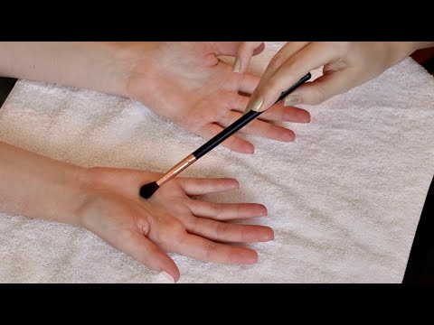 ASMR | Relaxing Hand, Palm, & Forearm Treatment 🤍 (massage, tracing, soft brushes, whisper)