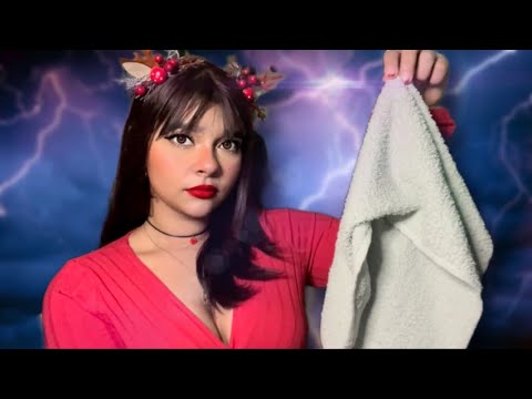 ASMR With a Towel? 🤨 (Thunder, Waves sounds, Background Music)