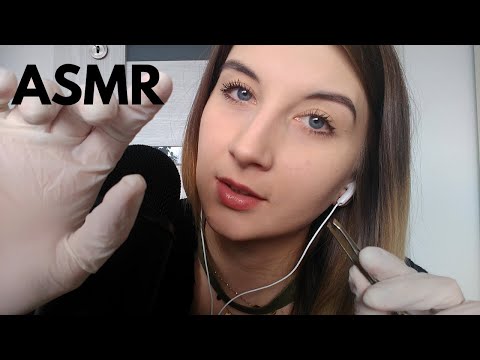 ASMR| PLUCKING YOUR EYEBROWS WITH TWEEZERS AND GLOVES