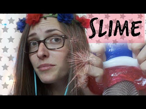 ASMR SLIME IN YOUR EARS - 4TH OF JULY