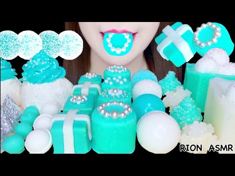 【ASMR】【咀嚼音 】TIFFANY BLUE DESSERTS ティファニーブルーの食べ物 MUKBANG 먹방 食べる音 EATINGSOUNDS NOTALKING