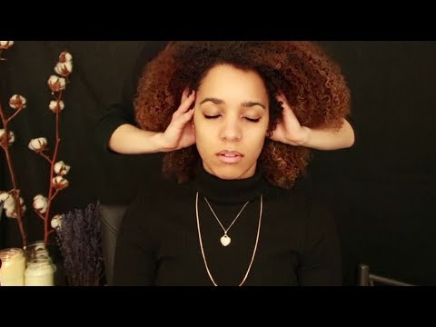 ASMR Head Massage for Deep Relaxation. Face Brushing and Pampering. No talking with Rain Sounds.
