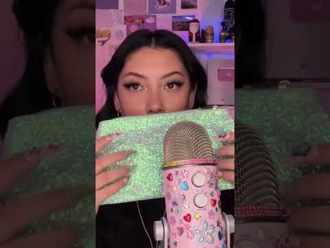 ASMR textured tapping and scratching on a glittery bag! #asmr #asmrshorts #shorts
