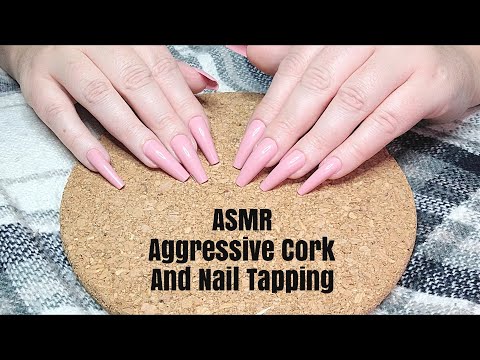 ASMR Aggressive Cork And Nail Tapping-No Talking|Long Nails