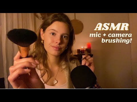 ASMR mic + camera brushing (mic brushing, camera brushing, personal attention, ring sounds, tapping)