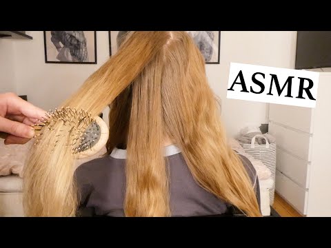 ASMR hair play for deep relaxation 💚 hair parting, brushing, pulling & twisting (no talking)