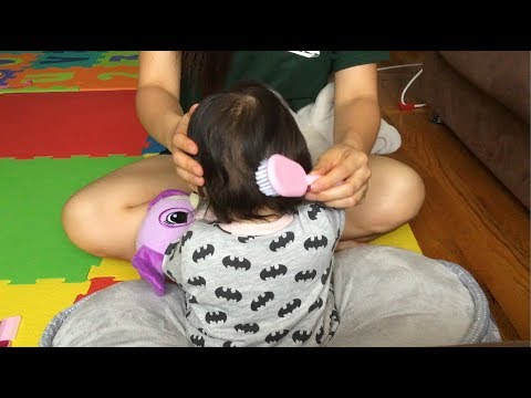 BABY ASMR! Hair Brushing, Scalp Massage, Back Tickle, Baby Coos, Toys, Kisses (NATURAL SOUNDS) 👶🏻