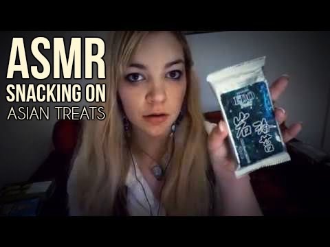 ASMR Snacking on Asian Treats | Loud Mouth Sounds and Crinkling [Binaural]