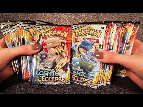 Opening Pokemon Cosmic Eclipse Booster Box 🌃 ASMR Relax Crinkles and Cards Sounds