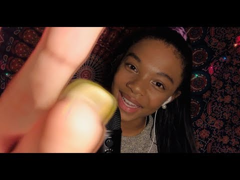ASMR inaudible/unintelligible ear to ear whispering + unintentional mouth sounds + hand movements