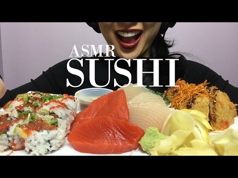 ASMR SUSHI SASHIMI (NO TALKING) EATING SOUNDS | SAS-ASMR
