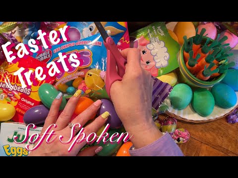 ASMR Easter Treats (Soft Spoken) Making treat bags for Easter/Plastic crinkles/No talking tomorrow.