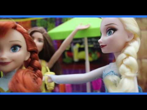 Chewing Gum ASMR Eating Sounds Role Play/Barbie Elsa + Anna