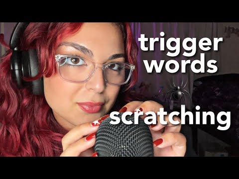 ASMR | mic triggers (spiders crawling up your back, trigger words, scratching)