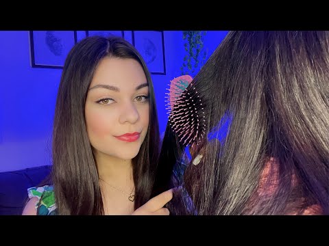 ASMR POV: EU VOU ESCOVAR E FAZER CHAPINHA NO SEU CABELO DE VERDADE