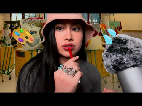 ASMR: 🎨💦 The Artsy Girl In The Back Of Class is Spit Painting Your Face| Mouth Sounds Roleplay