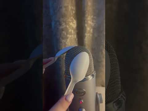 Asmr spoon on microphone