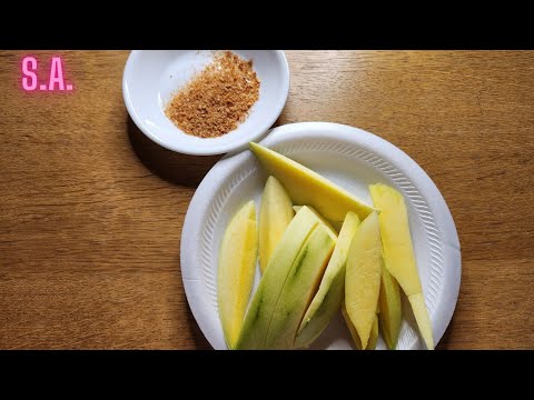 Asmr | Mango Slices & Chili Salt Eating Sound (NO TALKING)