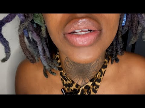 ASMR lens licking and tingly mouth sounds