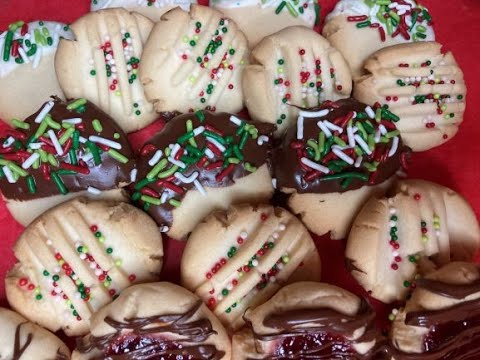 Baking Christmas Whipped Short Bread Cookies ASMR-whisper