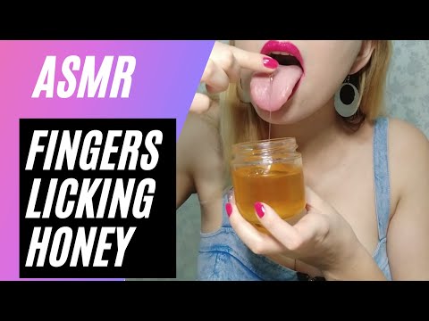 ASMR Fingers Licking Honey.