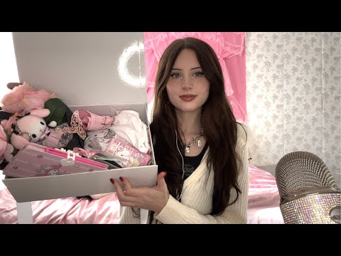 asmr huge hello kitty mystery box unboxing 💞