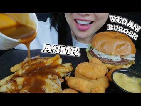 ASMR IMPOSSIBLE VEGAN BURGER + MAC AND CHEESE NUGGETS (EAT SOUNDS) LIGHT WHISPERS | SAS-ASMR