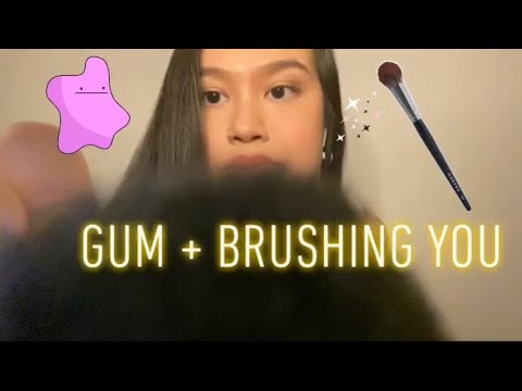 ASMR: Brushing You + Gum Chewing with No Snapping or Popping Sounds (almost no talking)
