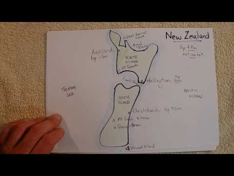 ASMR - Map of New Zealand - Australian Accent - Chewing Gum & Describing in a Quiet Whisper