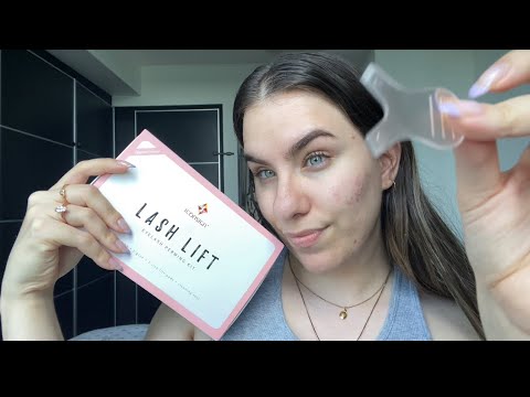 ASMR Bestie Does your LashLift Fast (actual camera touching)